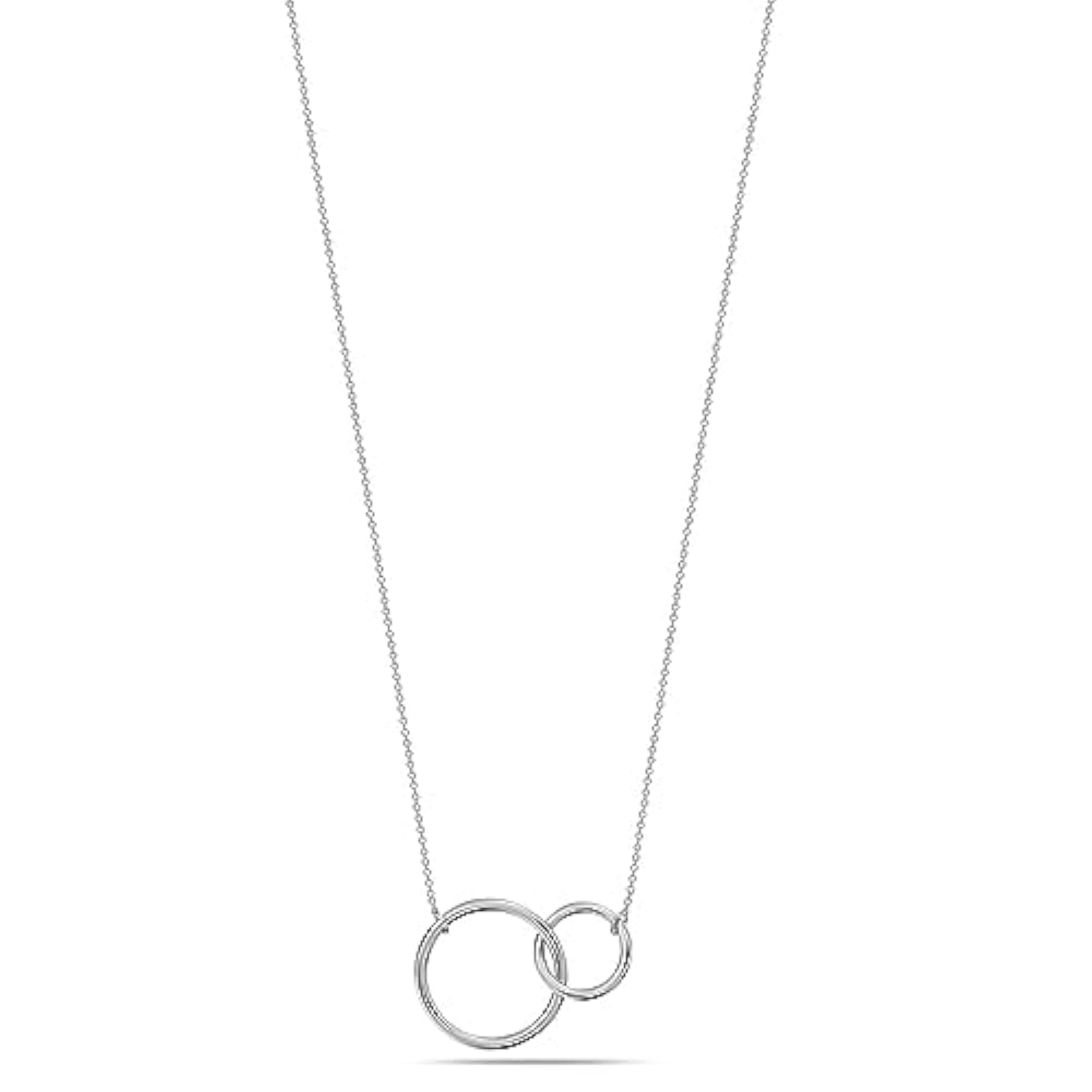 Women's 925 Sterling Silver Interlocking Circle Pendant Necklace